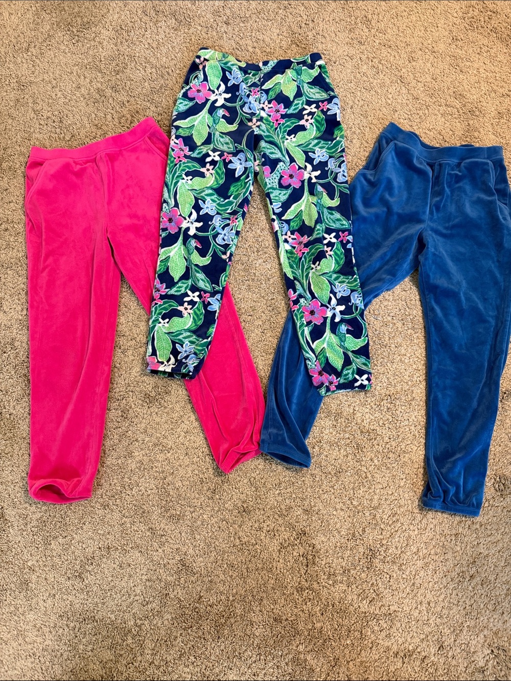 Lilly Pulitzer Stretch Velour Bottoms - Pink, Blue & Floral
